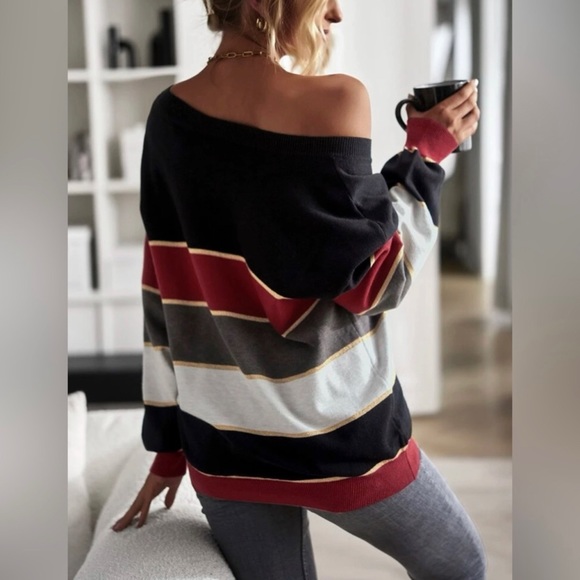 🎉HP 2/1/23 Colorblock V Neck Pullover Sweater Color: Multi - Picture 4 of 5